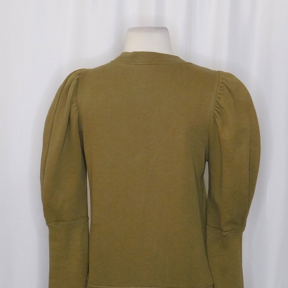 ULLA JOHNSON Philo Pullover Fatigue Green Puff Sleeves Pullover Size P X-Small - Picture 11 of 15